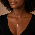 18K Silver Minimalist Cross Necklace
