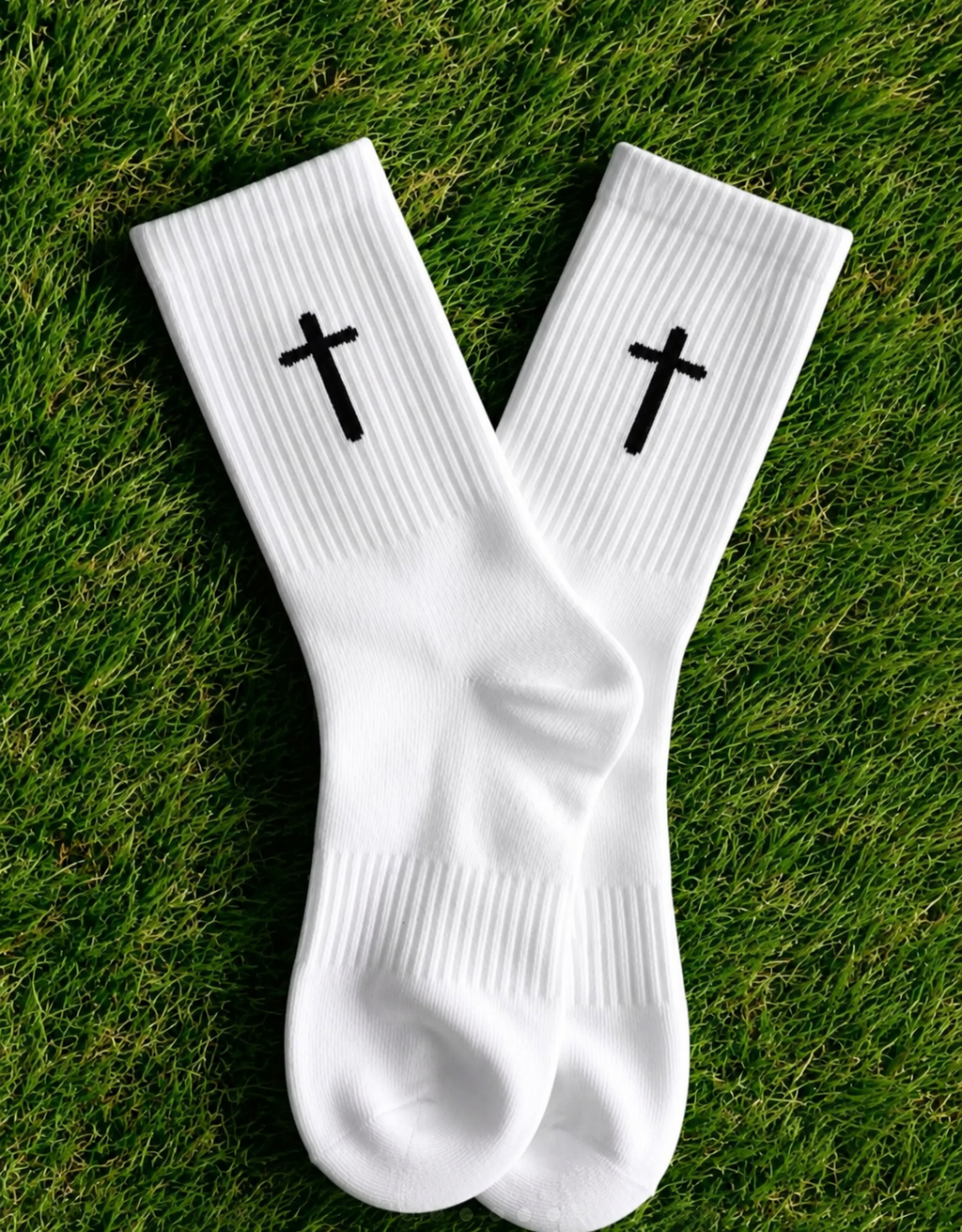 Cross Crew Socks | Christian Socks | Unisex Cotton Crew Socks