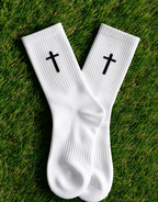 Cross Crew Socks | Christian Socks | Unisex Cotton Crew Socks