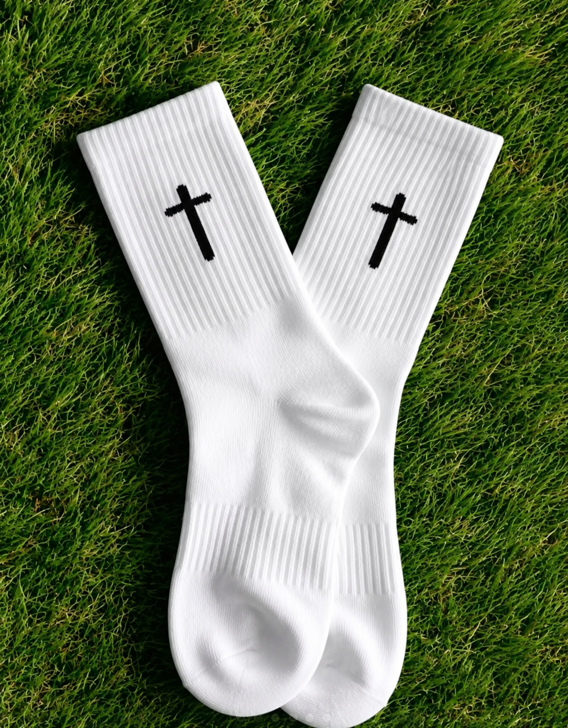 Cross Crew Socks | Christian Socks | Unisex Cotton Crew Socks