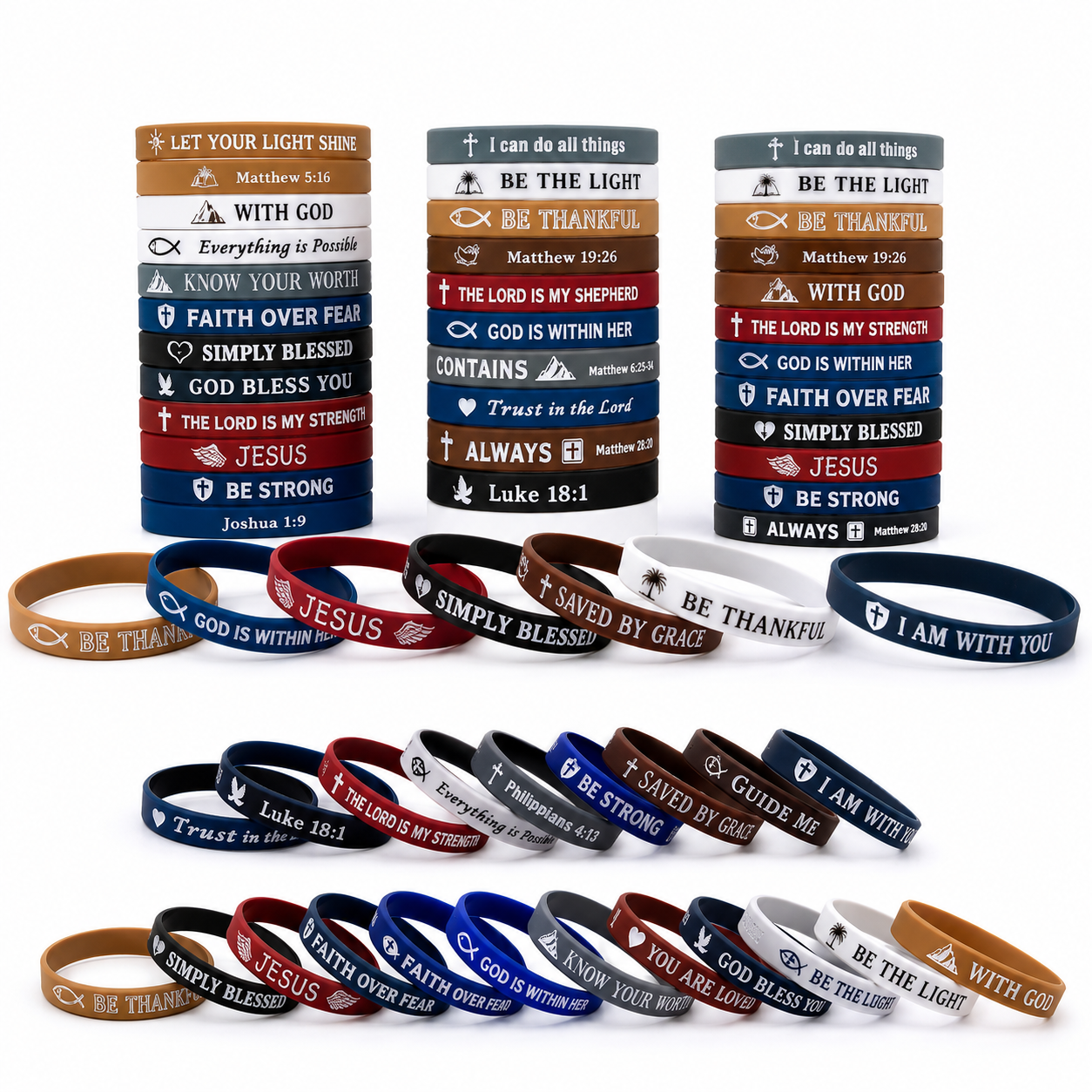 Christian Silicone Scripture Wristband | Faith Bracelet | Zion Era