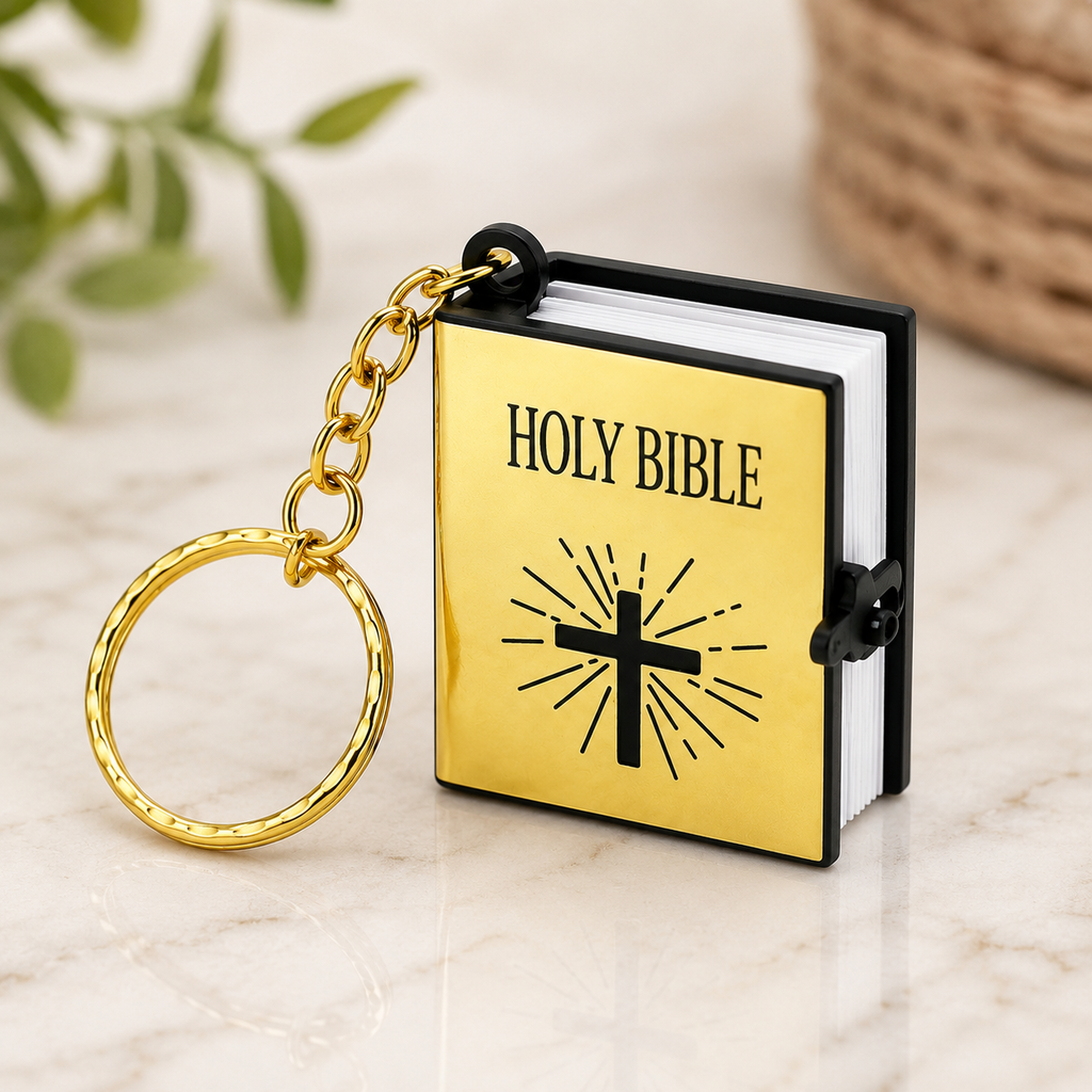 Holy Bible Mini Book Keychain | Christian Bible Keychain