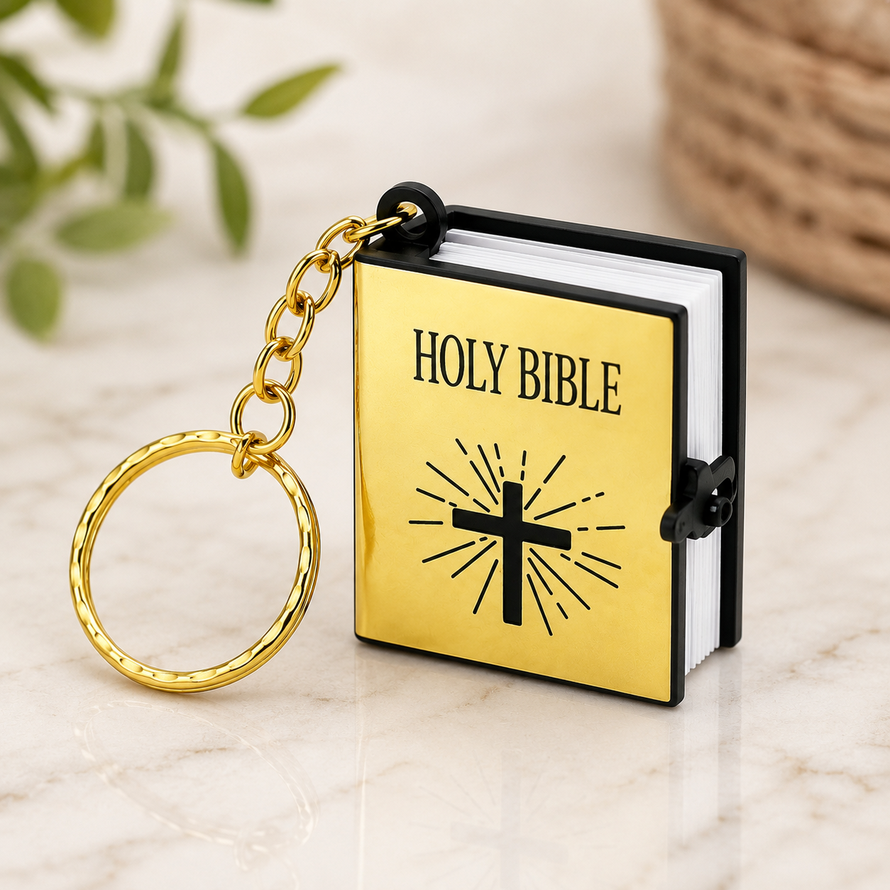 Holy Bible Mini Book Keychain | Christian Bible Keychain