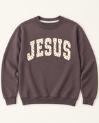 JESUS Polka Dot Crewneck Sweatshirt – Chocolate Brown