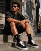Black Cross Crew Socks | Christian Socks | Unisex Cotton Crew Socks