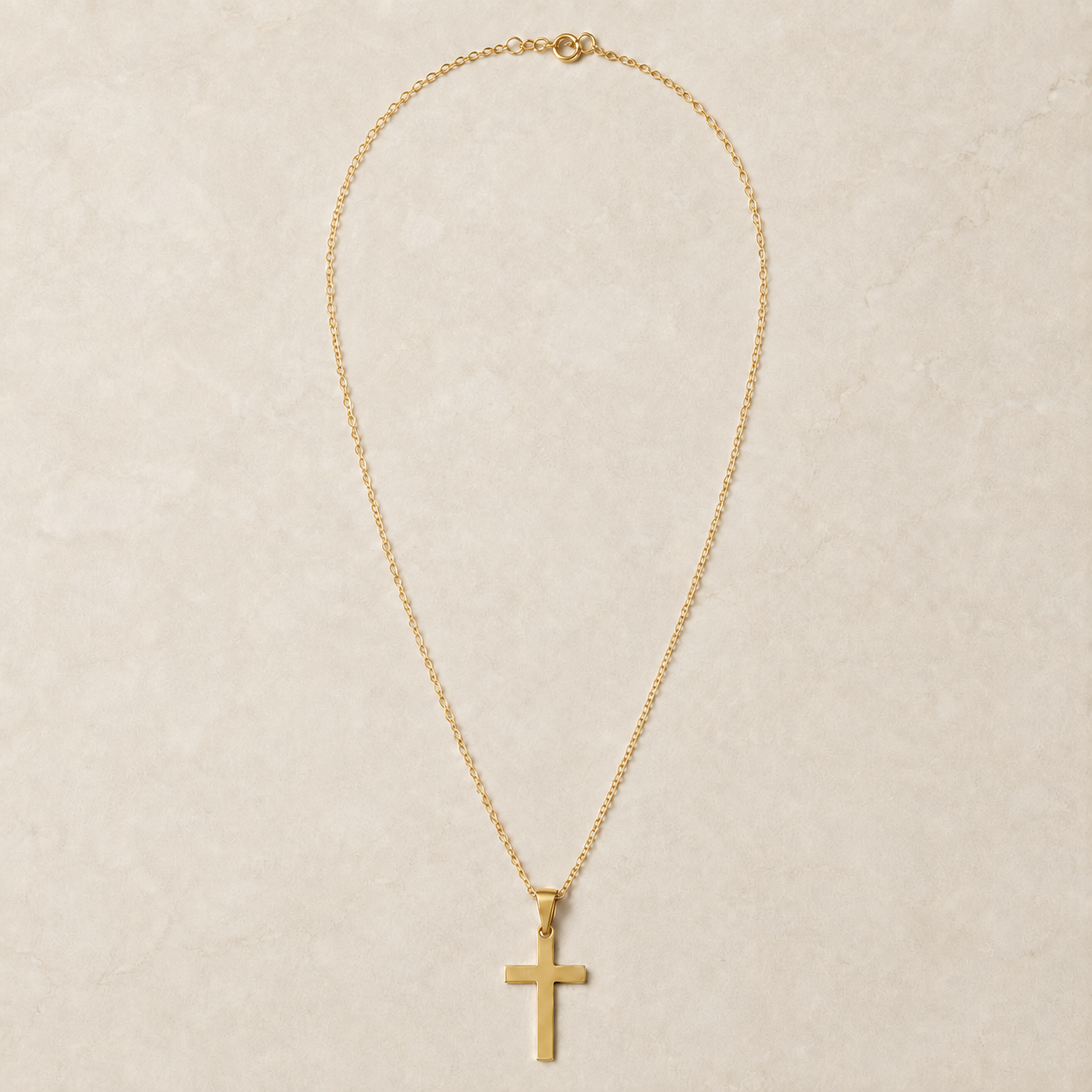 18K Silver Minimalist Cross Necklace