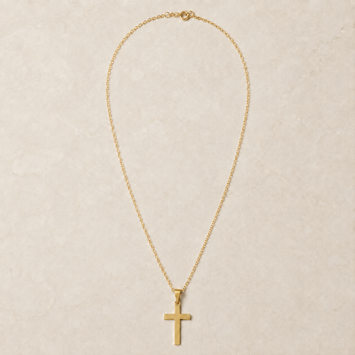 18K Silver Minimalist Cross Necklace