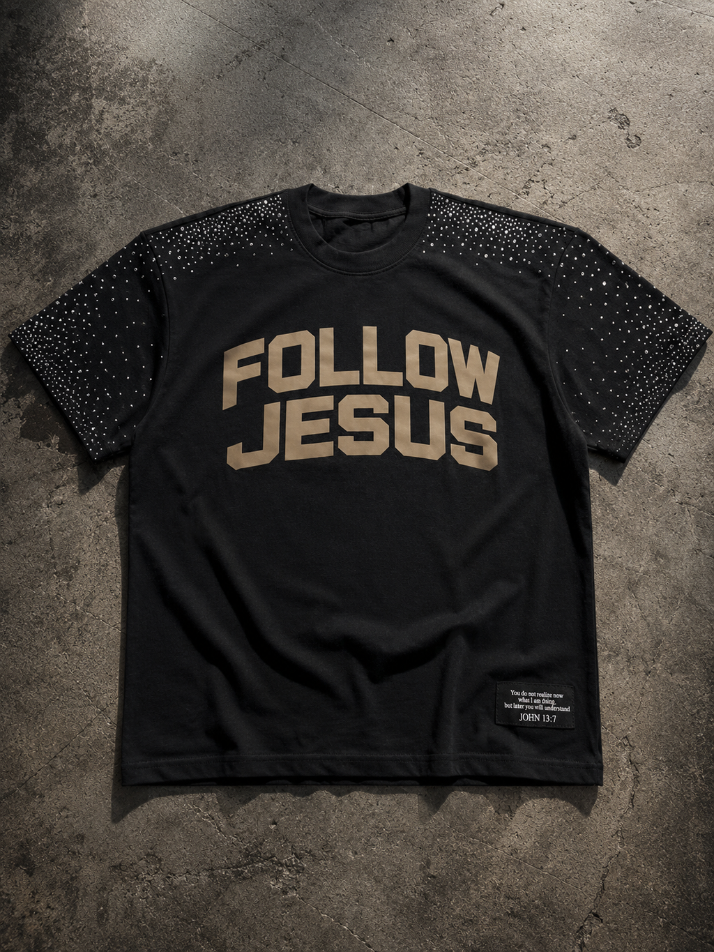 Follow Jesus Rhinestone T-Shirt