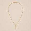 Gold-Tone Sparkling Cross Necklace